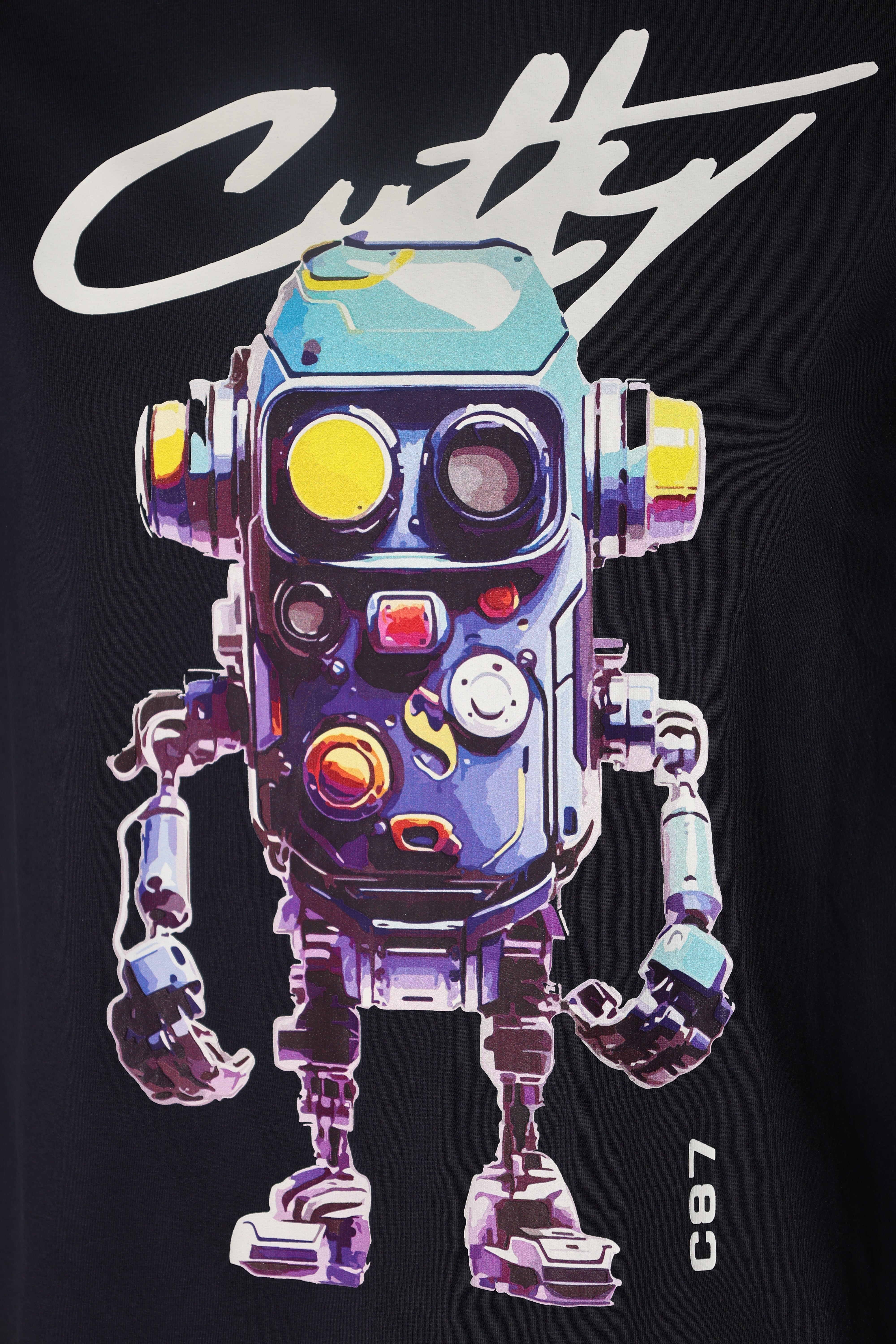 Cutty T-Shirt Graphic Robot Print Navy